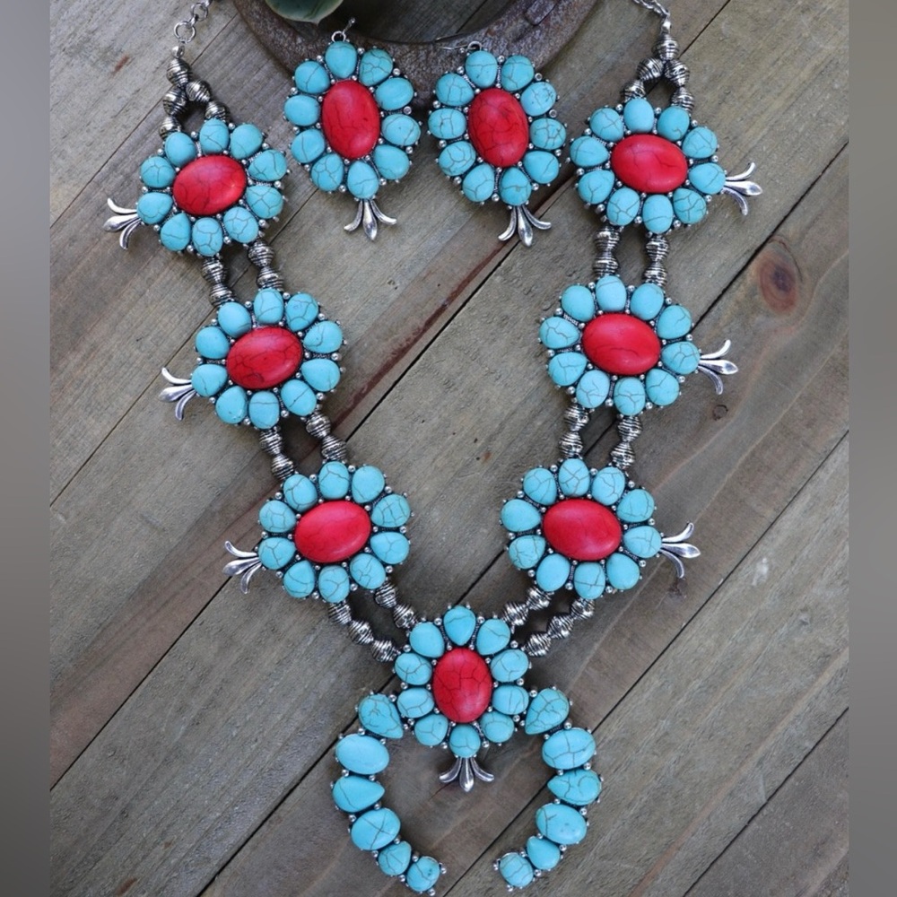 Faux squash blossom necklace